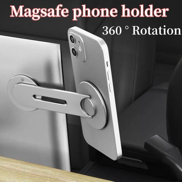 Portador de telefone magnético para Magsafe iPhone 13 14 Pro Max Laptop Stand Car Holder Phone Continuity Flip Monitor Display Side Mount