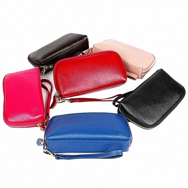Nova Fi Zipper LG Carteiras Genuíno Couro de Vaca Luxo Phe Clutch Bag Handmade Mulheres Bolsas de Grande Capacidade Mey Bag h9oZ #