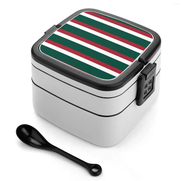 Stoviglie Leicester Tigers Rugby Club a strisce colorate Bento Box School Kids Lunch Contenitore rettangolare a tenuta stagna