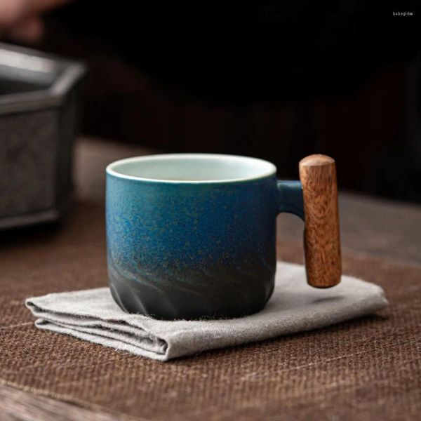 Canecas Single Cup Office Cerâmica Caneca Espresso S Vidro Cerâmica Wood Handle Tea