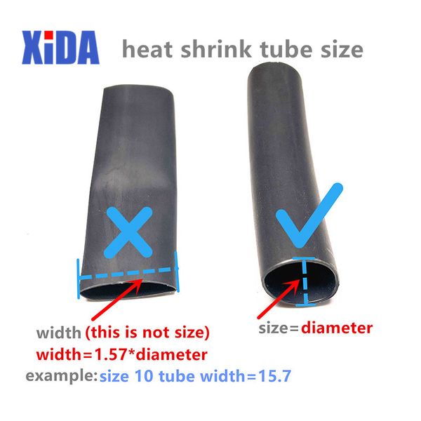 Tubo tubo di restringimento a calore da 1 metro Truno trasparente nero 2: 1 kit di avvolgimento a manicotto a filo guaina a calore 20/10/30/40/80/100/150/180