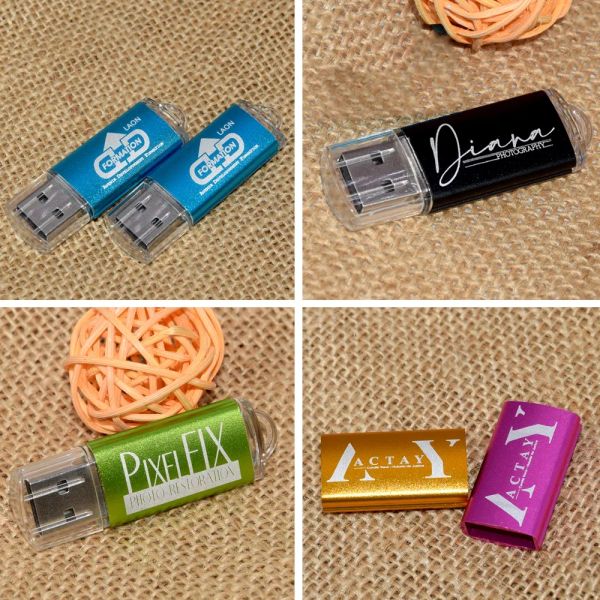 100 pezzi/lotto Prezzo all'ingrosso Metal USB 2.0 Flash Drive 4GB 8GB 16GB USB Pendrive 32GB 64GB USB Memory Stick Logo Custom Logo