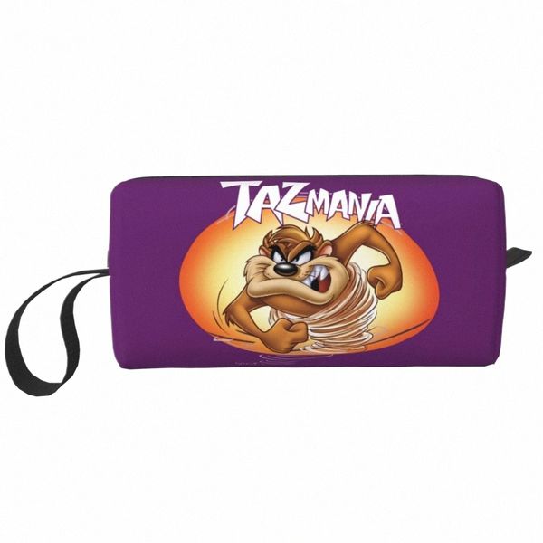 Viagem Taz Mania Diabo da Tasmânia Saco de Higiene Pessoal Carto Comic Maquiagem Organizador de Cosméticos para Mulheres Beleza Armazenamento Dopp Kit Box Case X0GH #