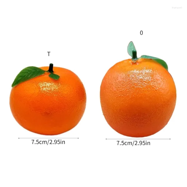 Conjunto de decoração de festa com 6 modelos de frutas laranja artificiais para pogal casa cozinha diversão de plástico e decorações de beleza natural