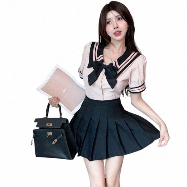 2024 giudizio uniforme della ragazza della scuola giapponese JK Sailor Basic Carto Navy Sailor Uniform Set Women Girl College Style H2va #