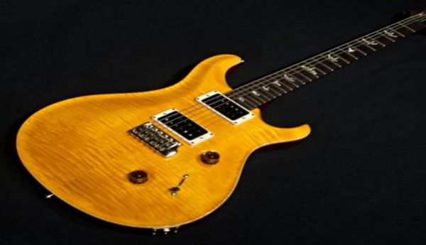 Private Stock Paul Smith Yellow Flame Maple Top E-Gitarre, Korpus aus weißem Mahagoni, Birds Inlay Tremolo Bridge Whammy Bar1661161