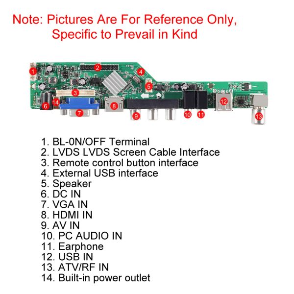 Novo Kit Universal Scaler Kit 3663 Placa de driver do controlador de TV DVB-C DVB-T2 DVB-T UPGRADA LCD UNIVERSAL 3463A com LVDS