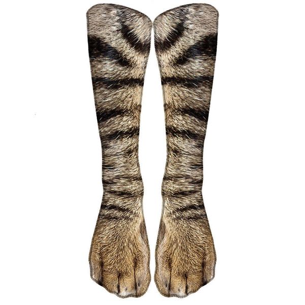 Wärmeübertragungsdruck 3D-gedruckte Socke Tier Unisex Erwachsene Fuß Katze Hund Pfote Jio personalisierte digitale Socken Lange Röhre