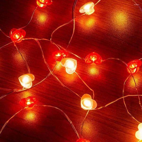 Cordas acessórios de festa dia dos namorados amor coração corda luz decoração impermeável lâmpada led para pendurar ultra-brilhante