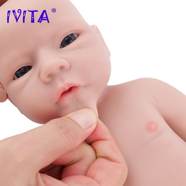 Ivita WB1564 18.11inch 2.99kg% 100 silikon yeniden doğmuş bebek bebek gerçekçi çocuk boyasız bebekler diy boş yumuşak bebek oyuncaklar