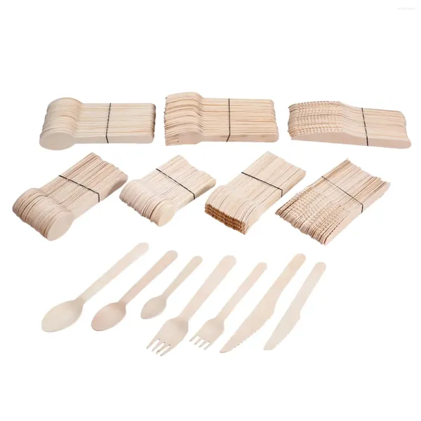 Forchette 50 pz/set Usa E Getta Cucchiai di Legno/Forchette/Taglierine Utensili Da Cucina In Legno Da Tavola Dessert Casa Forniture Per Feste di Nozze