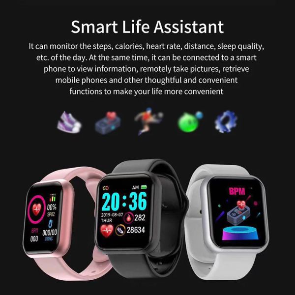 Connected Watch Child Color Screen Digital Smart Bracciale Activity Running Tracker Heart Take Children Men Domen Smartwatch