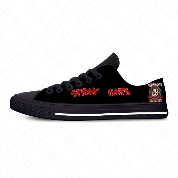 Sapatos gatos banda de rock rock stray música quente moda engraçada sapatos de pano casual lúpt top respirável tênis leves 3d impressão homens mulheres