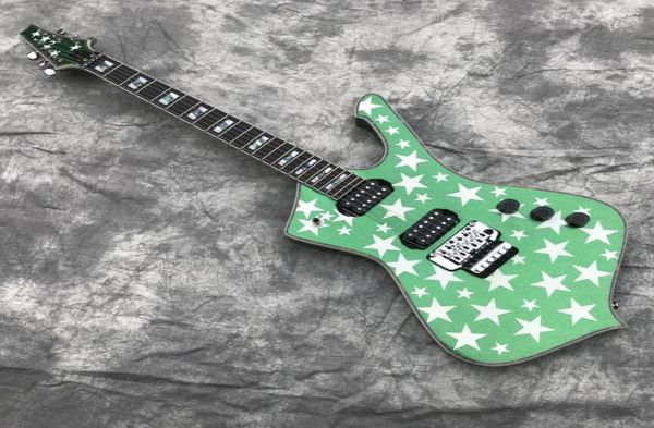 Branco Zombie Jay Yuenger ICJ100WZ Iceman Galactic Guitarra Elétrica Metálica Roxo Verde Prata Estrela Top Floyd Rose Tremolo Brid7920326