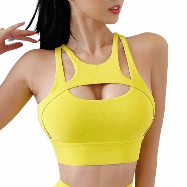 Soisou Sexy Damen Sport-BH Top Frauen enge elastische Gym Sport Yoga BHs Bralette Crop Top Brustpolster abnehmbar 13 Farben s7Mi #