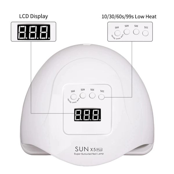 Sole x 5plus 120W Lampada per unghie per unghie ad alta potenza Gel luminosa polacco manicure lampada a led professionale asciugacapelli macchina all'ingrosso