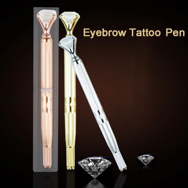 Macchina 3 pezzi / set 3d sopracciglio ricamo tatuaggio penna manuale microblading sopracciglio labbro con accessori tatuaggio permanente diamante cristallo