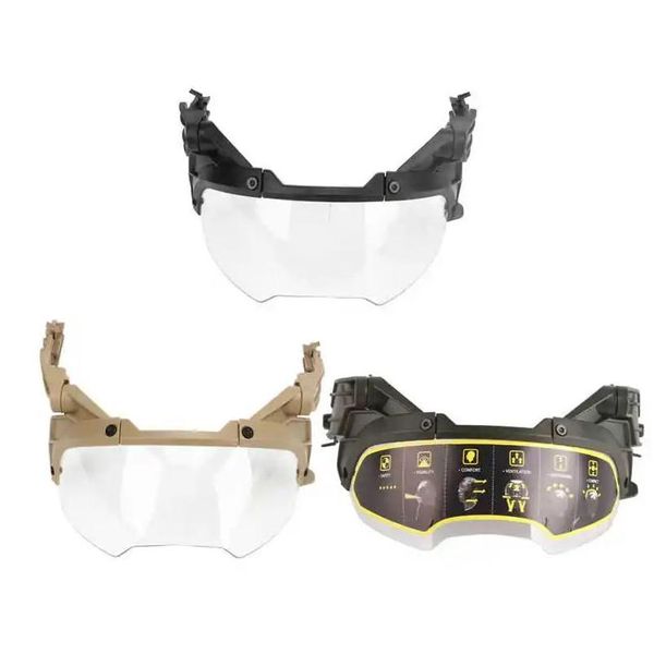 Acessórios táticos óculos de capacete para mich pc ajustável airsoft viseira óculos com lente transparente caça ciclismo entrega gota sp dhr4h
