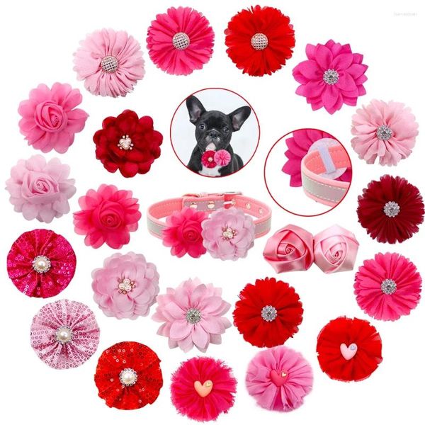 Hundebekleidung, Valentinstag, Heimtierbedarf, 100 Stück, Blumenhalsband, verschiebbare Fliegen, Krawatten, kleine Hunde, Haarschleifen, Bandana