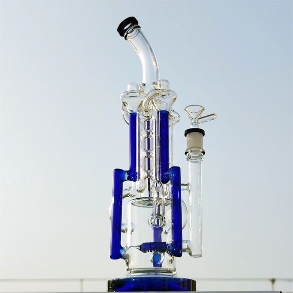 2024 Heady Glass Neo Fab Instrument Steam Punk 15 Zoll große Glasbongs Wasserpfeife Bong Tabakrauchen 14 mm Schüssel Dab Rig Recycler Bubbler Pipes