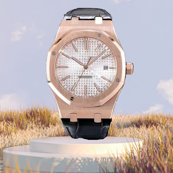 relógios de alta qualidade Relógio Mecânico Automático Relógios 2813 movimento 41MM tamanho 904L pulseira de aço inoxidável à prova d'água safira pulseira de couro de borracha Orologio