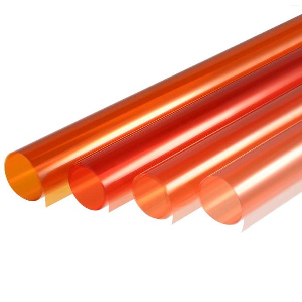 Fensteraufkleber UXCELL 4 Stücke 40x50 cm Gel Farbfilterpapier Polyesterfolie Orange 85 85A 85B 85C Für Po Studio Rot Kopf Licht DIY Zubehör