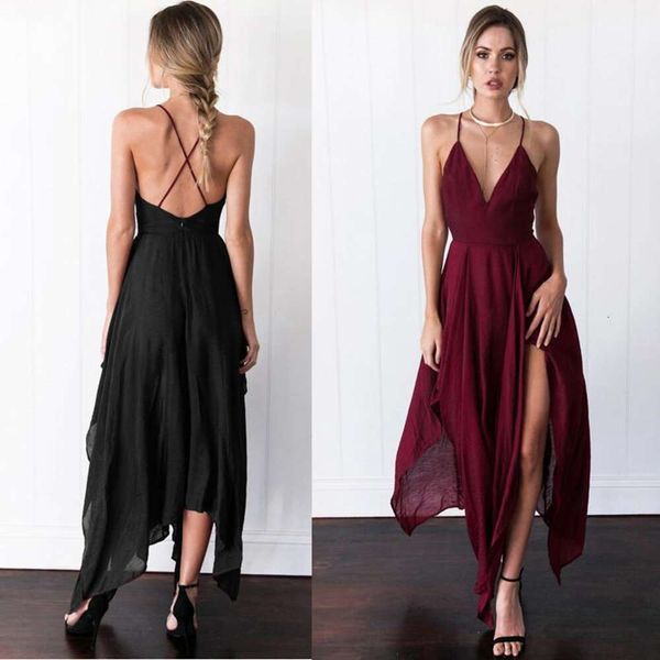 Летние женщины Maxi Dress Elegant без рукавов 798309