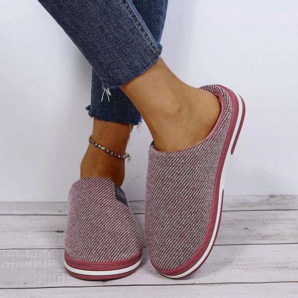 Chinelos de inverno de pelúcia feminino algodão doméstico fofo confortável sapatos diários andando mulher feminino piso interior macio 2024