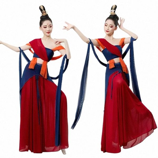 Clássico Dunhuang Dança Traje Natal para Mulheres Sexy Hanfu Fada Cosplay Terno Elegante Roupas Exóticas Antiga Dança Yangko W3GQ #
