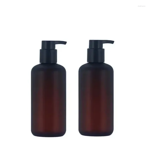 Garrafas de armazenamento 12pcs preto fosco garrafa recarregável transparente marrom vazio plástico pet embalagem cosmética mão desinfetante bomba de loção 500ml