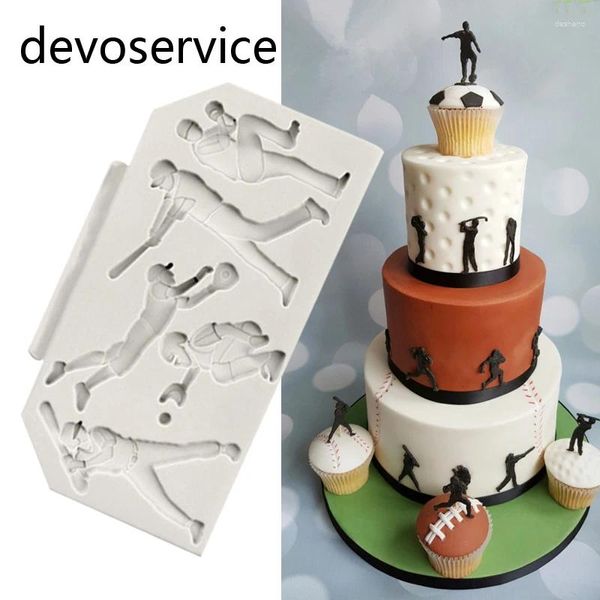 Backwerkzeuge Baseball Sport 3D Fußball Form Seifenform Fondant Silikonformen für Kuchen Dekorieren kostenlos Shiiping 880507