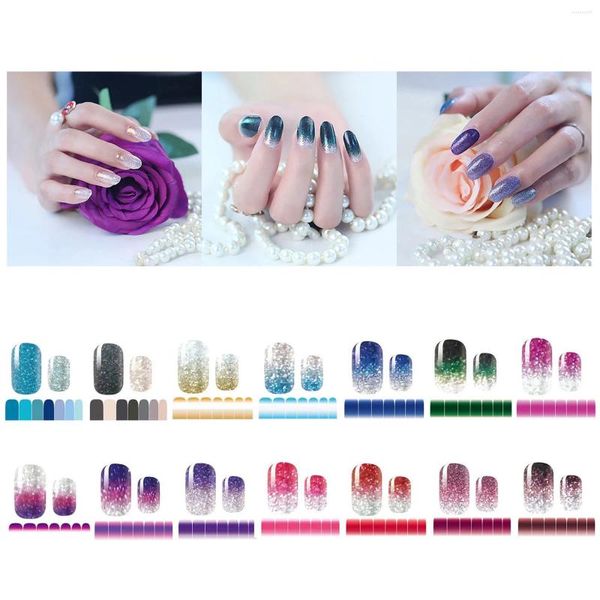 Nagelkunst-Sets, Mini-Schmetterlinge für Lipgloss-Aufkleber, Farbverlaufsstreifen, Aufkleberbögen, polnisches, selbstaschendes, individuelles Nageldesign