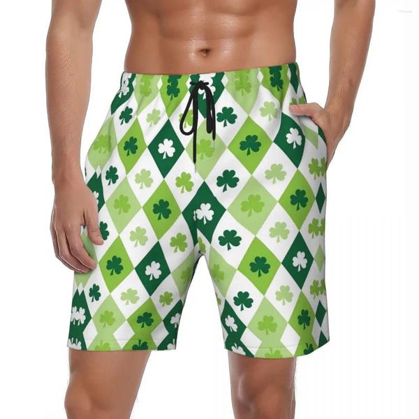 Pantaloncini da uomo St Patty Diamonds Gym Summer Funny Casual Beach Sportswear Costume da bagno stampato ad asciugatura rapida