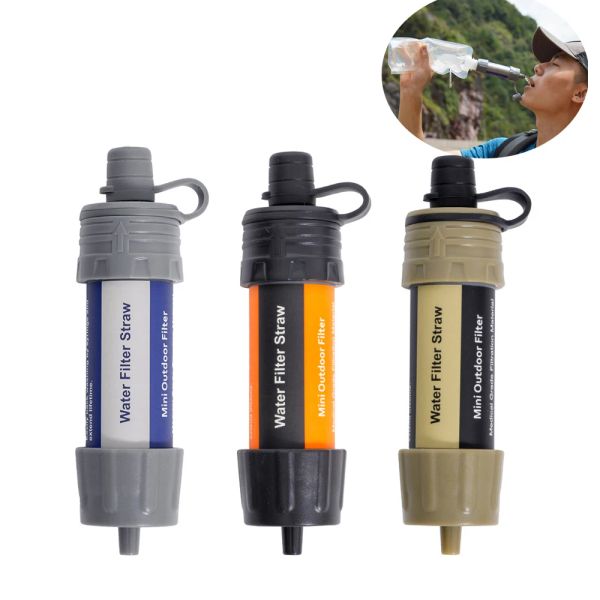 Survival Outdoor Survival Wasserfilter Strohhalm Wasserfiltrationssystem Trinkreiniger Set Notfallwerkzeug für Wandern Campingbedarf