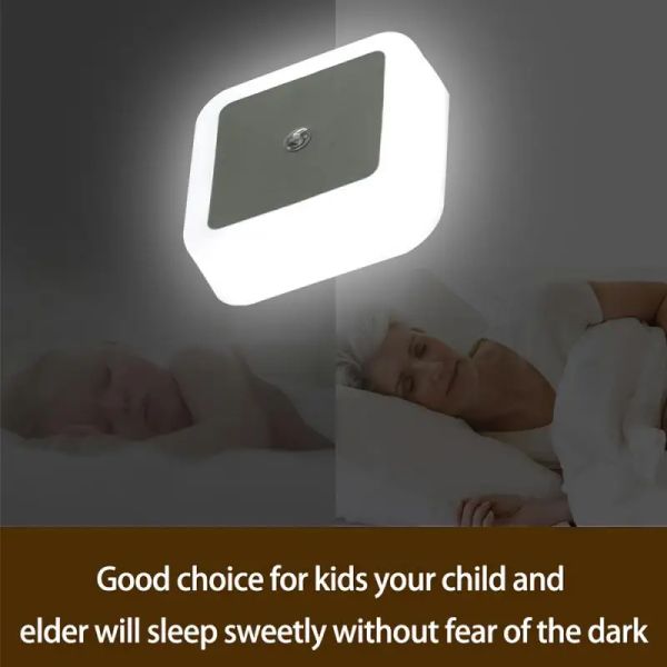 Luce notturna a LED Mini Light Sensor Control Eu US US UK Plugight Night Light USB Lampada per bambini Illuminazione per la camera da letto per bambini