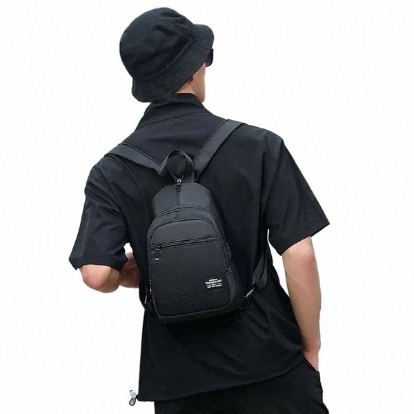 Mini Herren Rucksack FI Kleine schwarze Schulter Schultasche für Mann 2023 Leinwand Designer Wasserdichte Reiserucksäcke Tuch Männlich N45V #