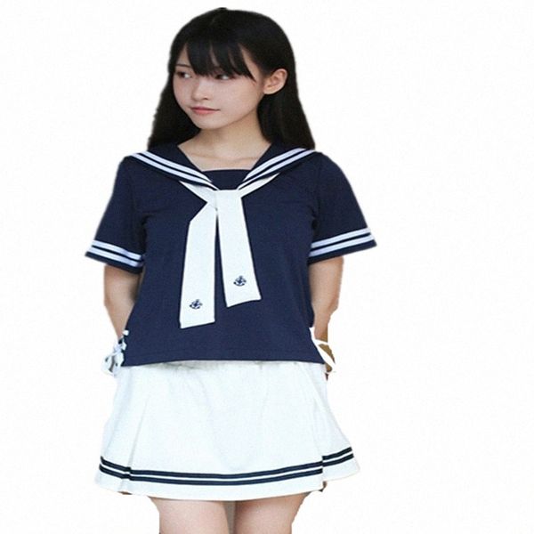 Yeni Japon Okulu Denizci Üniforma Fi Okul Sınıfı Donanma Sailor Okulu For Girls With F6on#