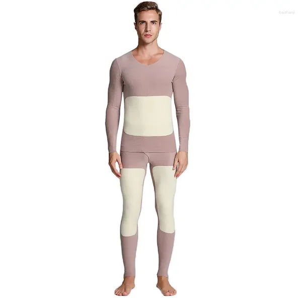 Herren-Thermounterwäsche, Samt-Set für Herren, beheizt, lange Unterhose, Winter-Innenbekleidung, Thermo-Hemden, Unterhose, Bodysuit-Anzug