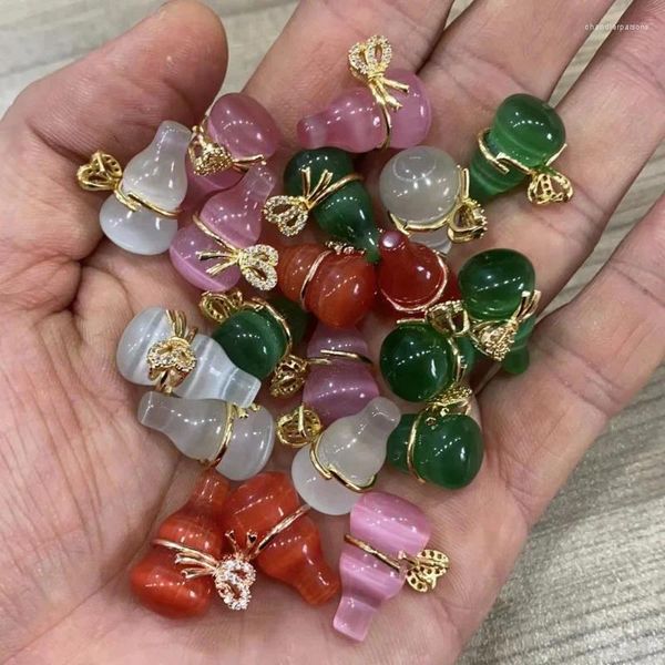 Anhänger Halsketten Opal Calabash Pendent Kürbis Live-Übertragung Grün