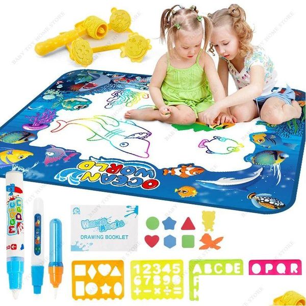 Desenho Pintura Suprimentos Coolplay Magic Water Ding Mat Coloring Doodle com Baby Play Montessori Brinquedos Board Educacional para Crianças 2401 DHPFH