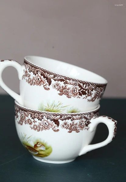 Tazze da caffè in ceramica con tazza da zuppa di anatra