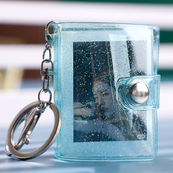 16 мини -маленький фотоальбом Keyring 1/2 -дюймовый держатель фотокарты с ключом Creative Pictures Care Card Card Card Cork Книга