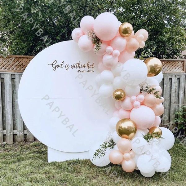 Decorazione per feste 81 pezzi Macaron palloncini rosa bianchi Kit ghirlanda ad arco Palloncino in oro cromato 4D per matrimonio Compleanno Baby Shower