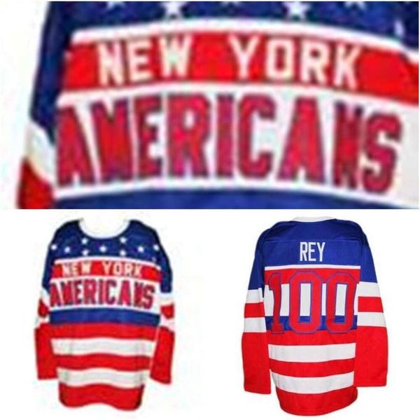 Maglia da hockey 24S da uomo New York Americans Ricami cuciti di alta qualità Personalizza qualsiasi numero e nome maglie