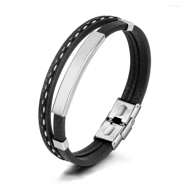 Charme pulseiras na moda pessoas criativas modelos de explosão simples estilo étnico couro trançado pulseira masculina moda tendência