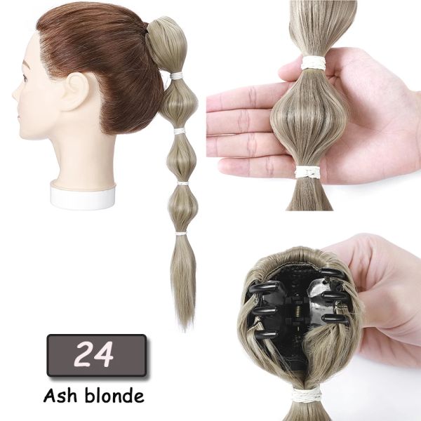 Benehair Synthetic 18 -Zoll -Laternenblasenklaue auf Pferdeschwanz schwarz braun blonde Haarverlängerungen Modes Haarstück für Frauen