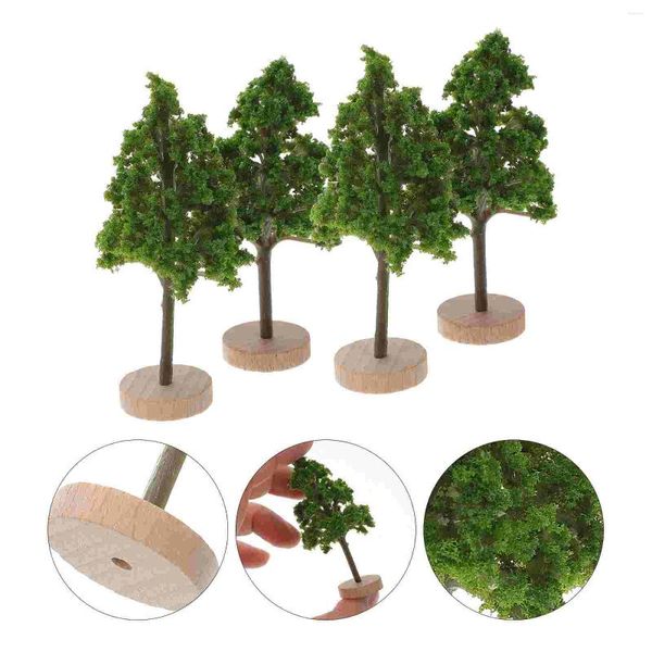 Figurine decorative Modello di alberi in miniatura con architettura di scenari del treno di base per l'artigianato fai-da-te Paesaggio di costruzione