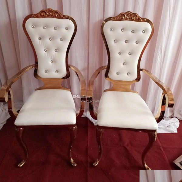 Mobili commerciali King Arm Events Bride and Groom Sedia con diamante sulla corona sedie in acciaio inossidabile Royal inossidabile mandap per il Dr Dhrdo