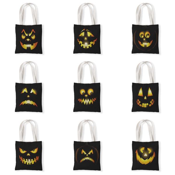 Designer Bag Halloween Lanboli Abóbora Canvas Impressão Uma Mudança Versátil Pequeno Estudante Ombro 230915 Cas Locqc