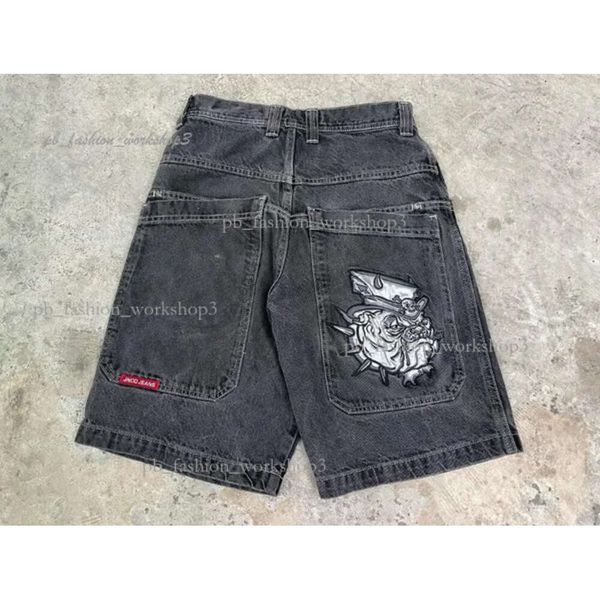 JNCO jeans shorts masculinos de streetwear JNCO Y2K Haruku Hip Hop Cartoon Graphic Print Gothic Baggy Gym Basketball feminino 679